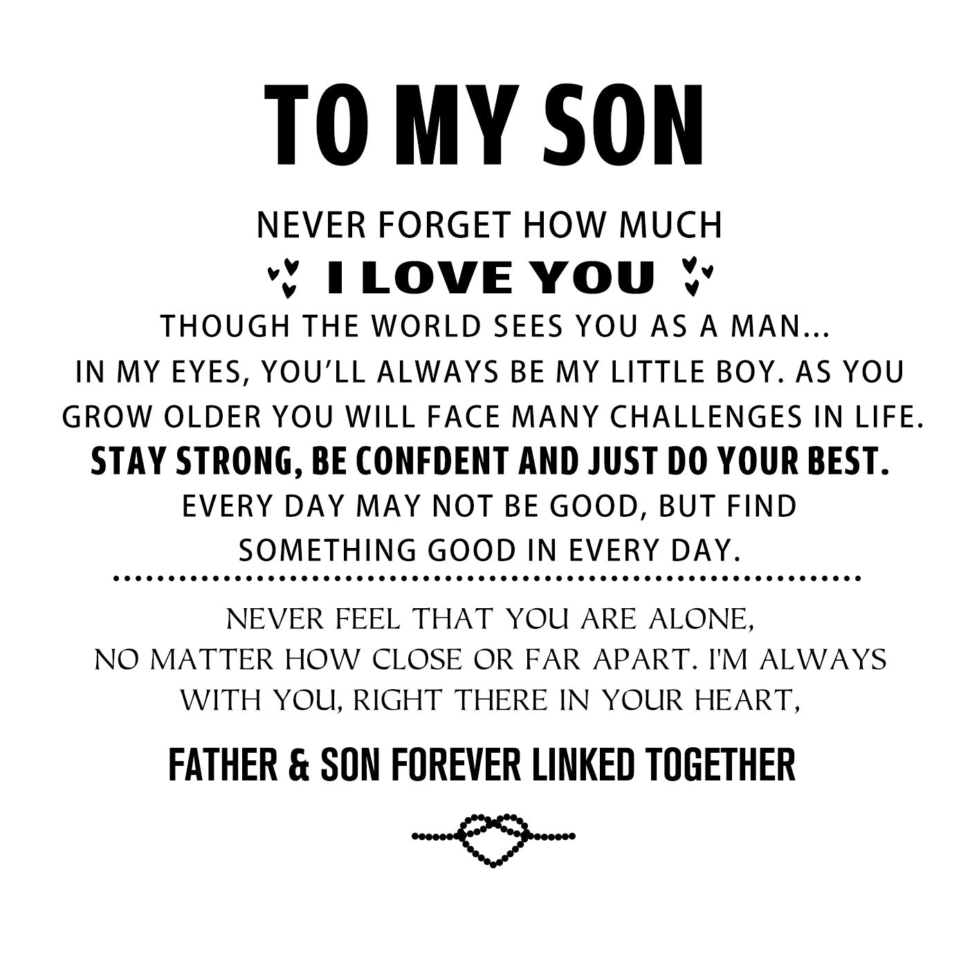 "To My Son" Engraved Bracelet